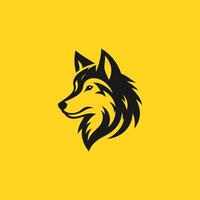 Wolf illustration logo design vector