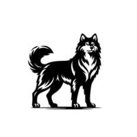 Wolf illustration hand drawn line style wolf design vector