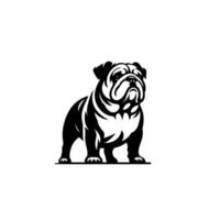 Bulldog dog illustration. Hand drawn line style bulldog dog isolated on white background vector