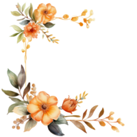 acuarela flores marco png