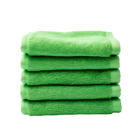 Verdant Tower Stack of Fresh Green Towels png