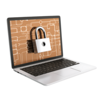 Data Encryption Concept Digital Padlock and Laptop Illustration png