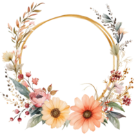 Watercolor Flowers Frame png