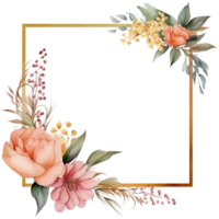 waterverf bloemen kader png