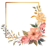 Watercolor Flowers Frame png