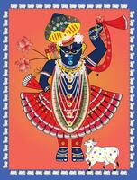 Shrinathji is a form of Krishna, manifested as a seven year old child vector