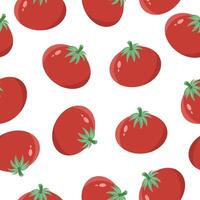 Seamless simple pattern with tomatoes on a white background. vector