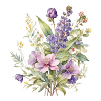 Watercolor Bouquet flower, Watercolor Bouquet flower Design png