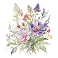 Watercolor Bouquet flower, Watercolor Bouquet flower Design png