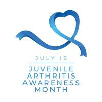 Juvenile Arthritis Awareness Month design template good for celebration usage. blue ribbon template. flat design. eps 10. vector