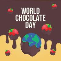 World chocolate day design template good for celebration usage. flat design. chocolate melt . vector