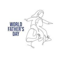 World Fathers Day design template. family illustration. eps 10. flat design. vector