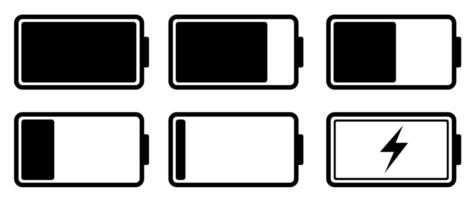 Battery charge level set collection. level battery energy. battery capacity charge icon. Flat style vector