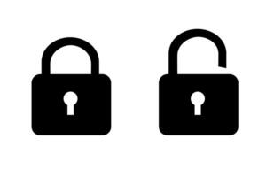 Padlock illustration for web or mobile design. Locked and unlocked padlock. Isolated on white vector