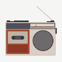 Classic radio tape illustration with modern colour style vector