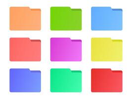 Colourful folder icon collection for web app, mobile app, or website in flat style design. Closed folder vector