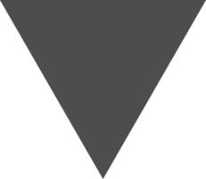 Grey upside-down triangle for various kind of symbolic purpose vector