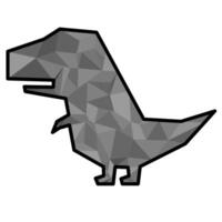 Cute dinosaur tyrannosaurus t-rex illustration with mosaic fills on white background vector