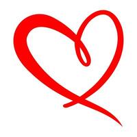 caligráfico amor corazón signo. romántico ilustración símbolo unirse, pasión y boda. modelo para camiseta, tarjeta, invitación vector