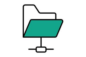 shared folder icon. icon related to information technology. flat line icon style. technology element illustration vector