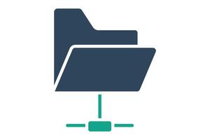 shared folder icon. icon related to information technology. solid icon style. technology element illustration vector