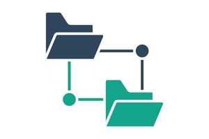 network folder icon. icon related to information technology. solid icon style. technology element illustration vector