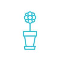 Potted Flower icon. Isolated on white background. From blue icon set. vector