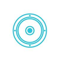 Bass car speaker icon. Isolated on white background. From blue icon set. vector