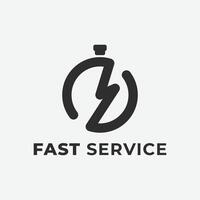 Fast service timer logo,fast delivery simple icon logo . vector