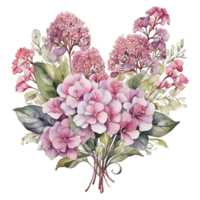 vattenfärg bukett blomma, vattenfärg bukett blomma design png