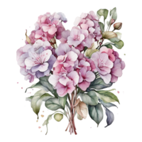 aquarelle bouquet fleur, aquarelle bouquet fleur conception png