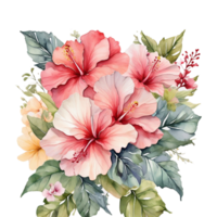 aquarelle bouquet fleur, aquarelle bouquet fleur conception png