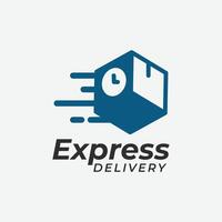 Express delivery logo design, time express delivery illustration. vector