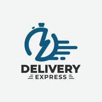 Delivery express logo design,timer concept and speed illustration. vector