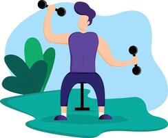 hombre gimnasio al aire libre vector