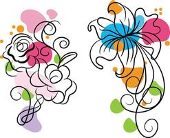 Watercolor floral arrangement collection vector