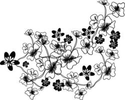 flower silhouettes design vector