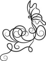 Butterfly outline with linear flat details collection vector