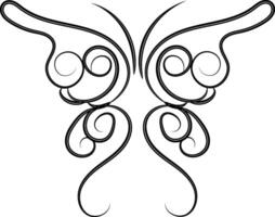 mariposa contorno con lineal plano detalles colección vector