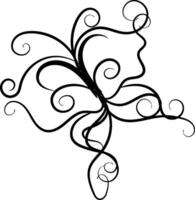 Butterfly outline with linear flat details collection vector