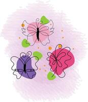 Hand drawn butterfly outline pack vector