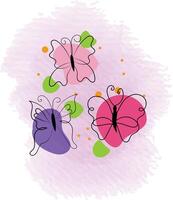 Hand drawn butterfly outline pack vector