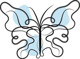 Butterfly outline with linear flat details collection vector