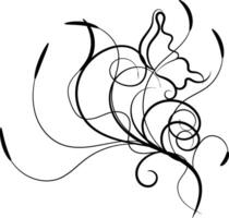 Butterfly outline with linear flat details collection vector