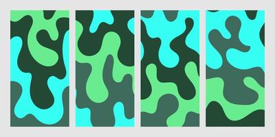 set of colorful liquid abstract backgrounds vector