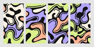colorful soft abstract background set vector
