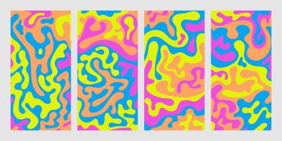 set of colorful liquid abstract backgrounds vector