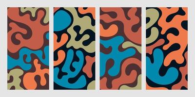 set of colorful liquid abstract backgrounds vector