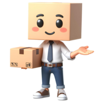 Delivery boy character isolated on transparent background png