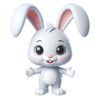 Conejo personaje aislado en transparente antecedentes png
